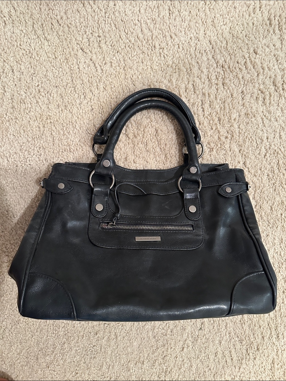 Vintage Victoria’s Secret Black Leather Satchel Handbag
